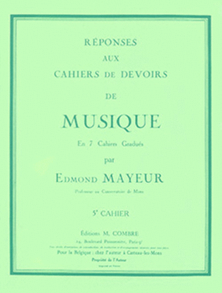 Book cover for Reponses aux devoirs du No. 5