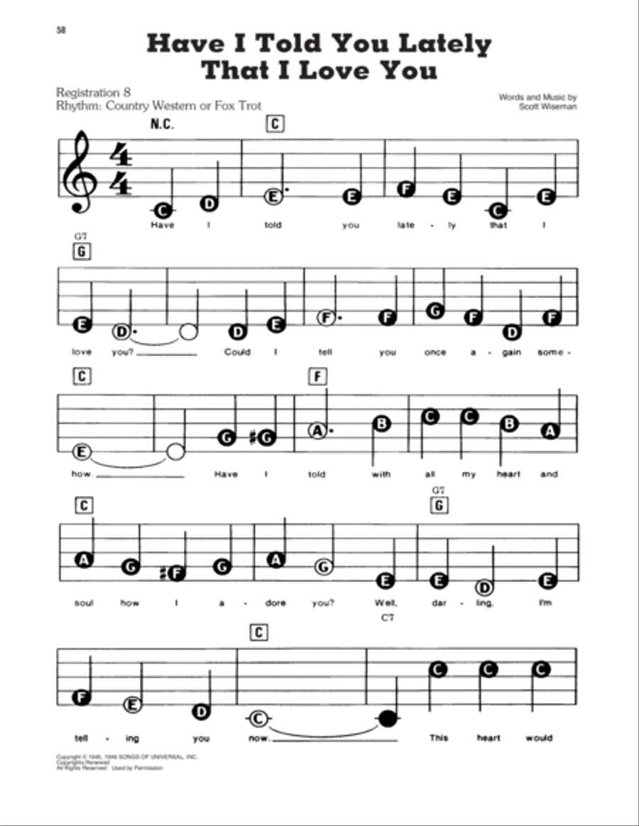 Have I Told You Lately That I Love You Electronic Keyboard scores gallery preview page 1