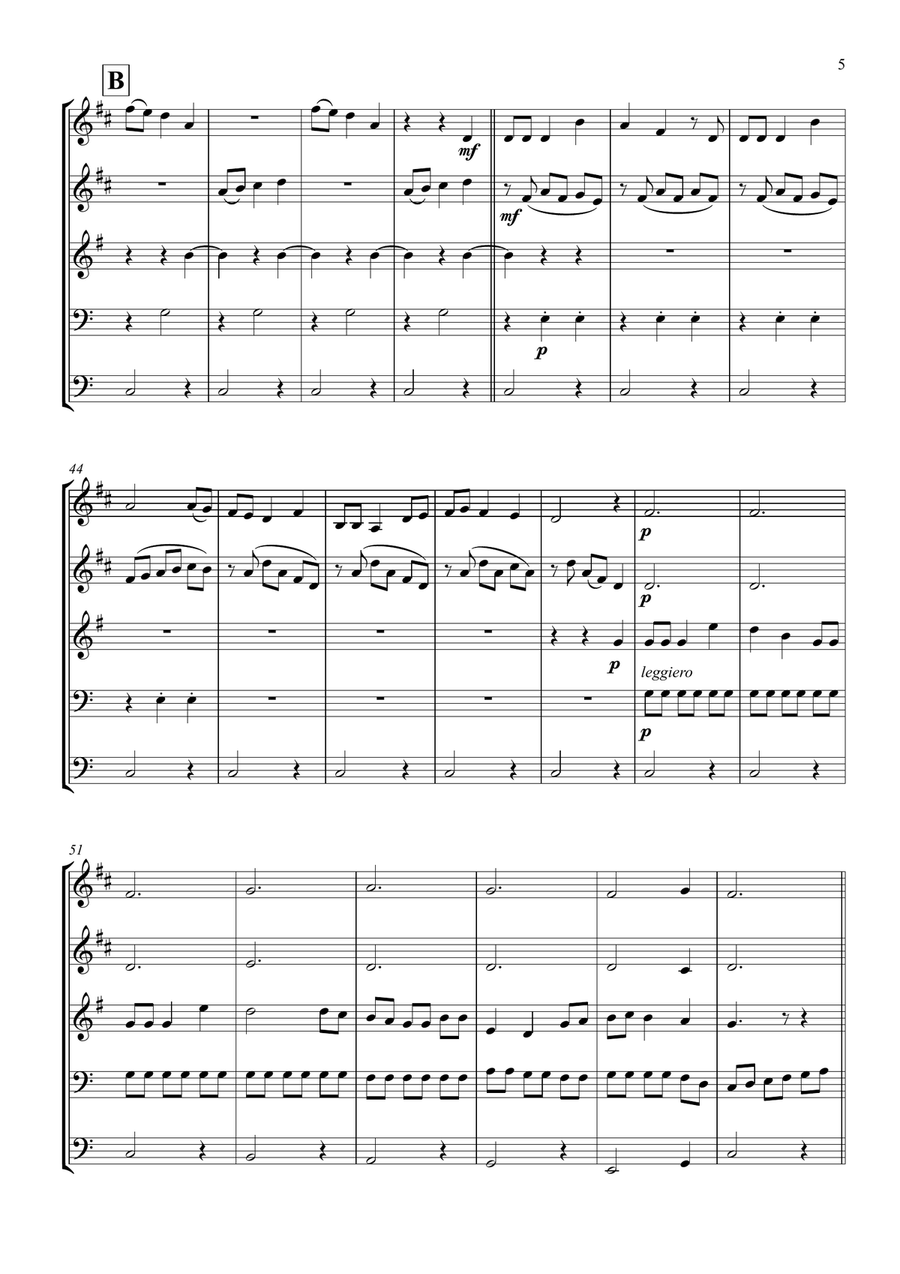 Brass Quintet - The Holly and the Ivy Brass Quintet scores gallery preview page 5