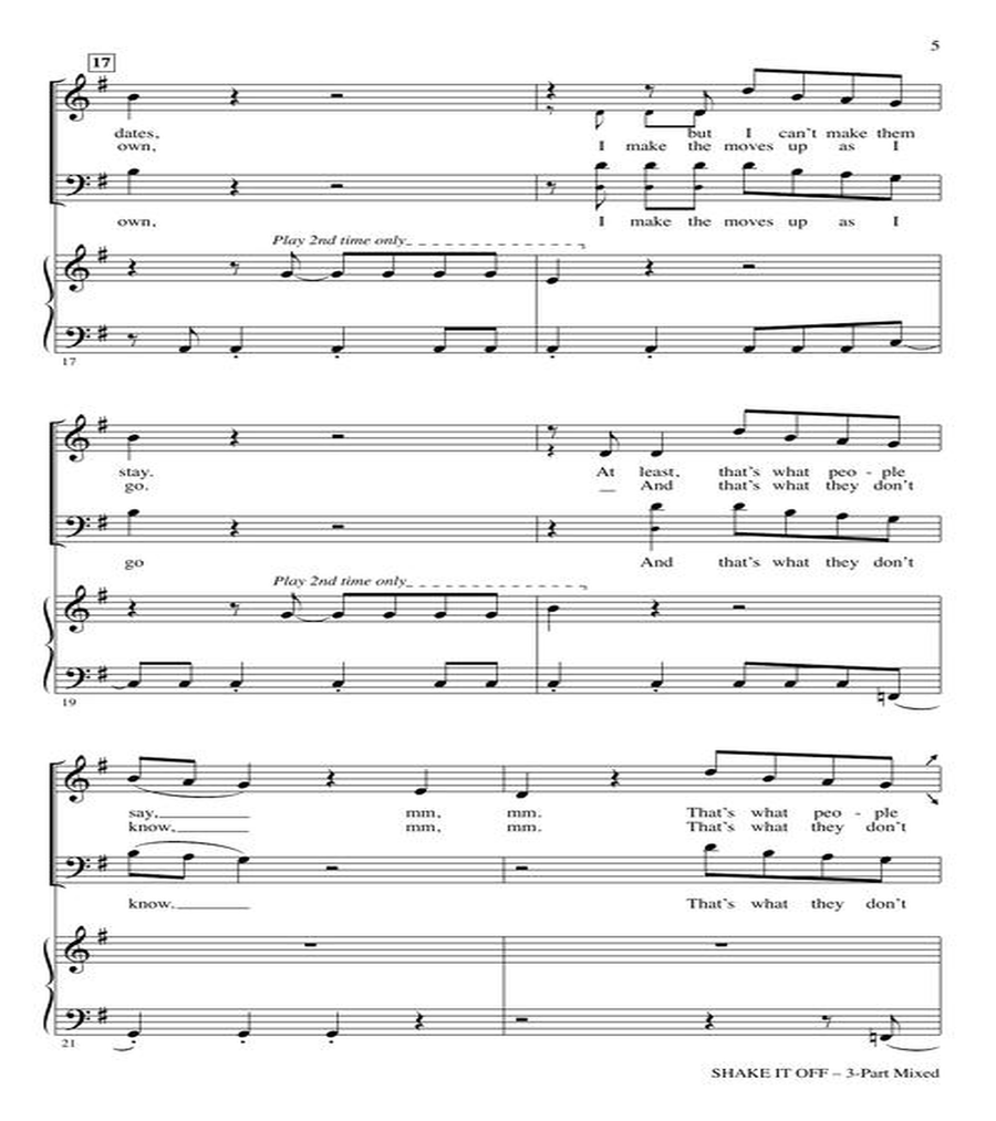 Shake It Off 3-Part scores gallery preview page 4