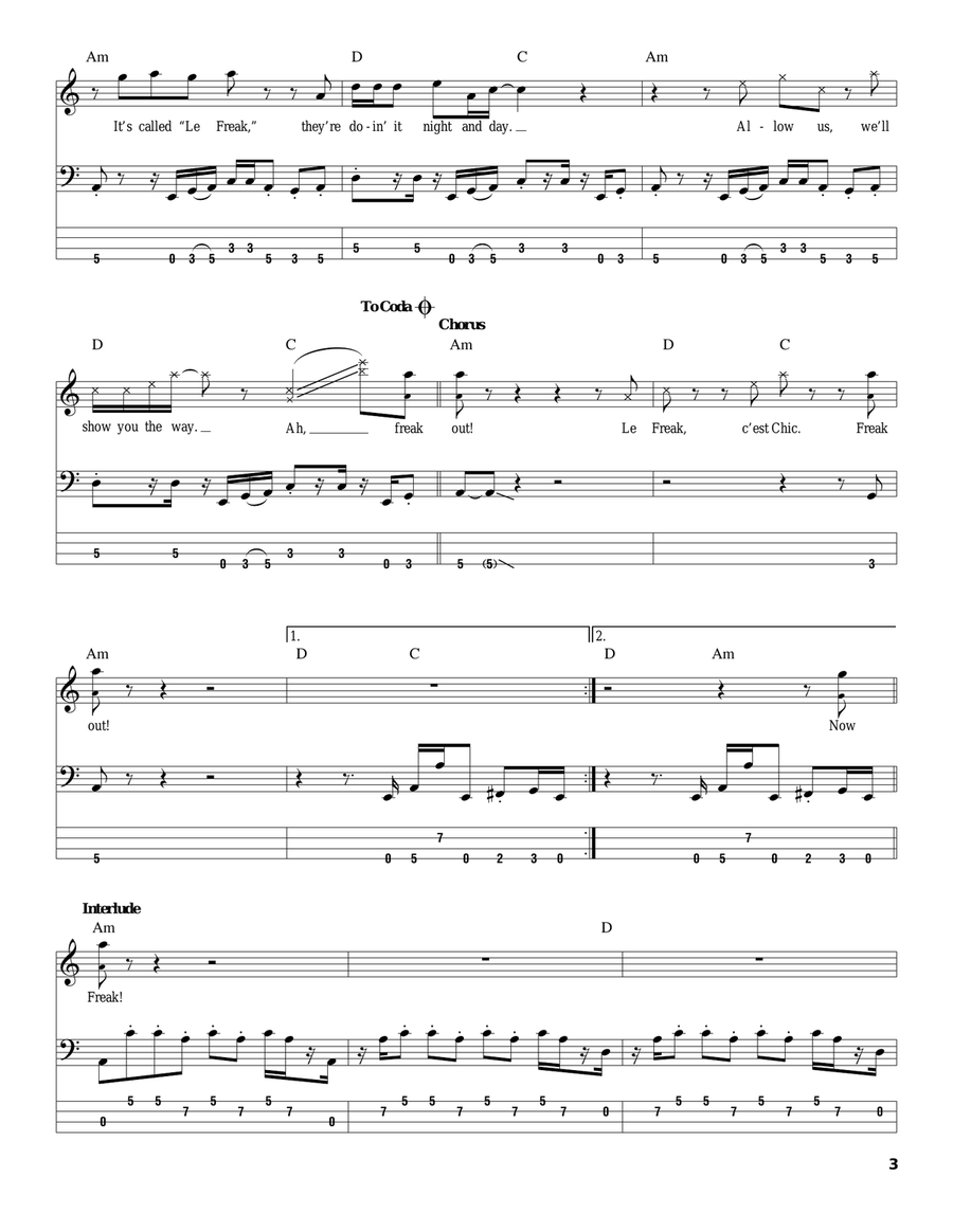 Le Freak Acoustic Guitar scores gallery preview page 3