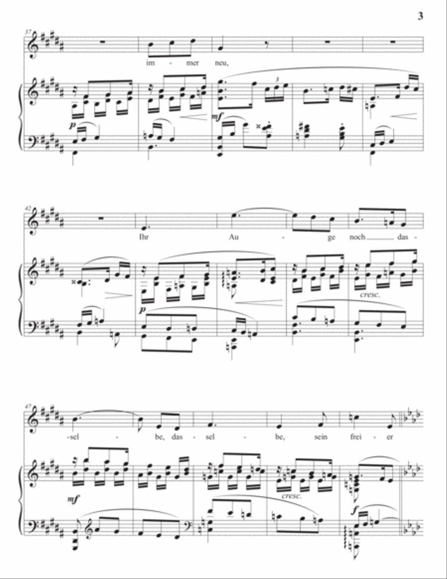 STRAUSS: Einerlei, Op. 69 no. 3 (transposed to A-flat major) Voice scores gallery preview page 4