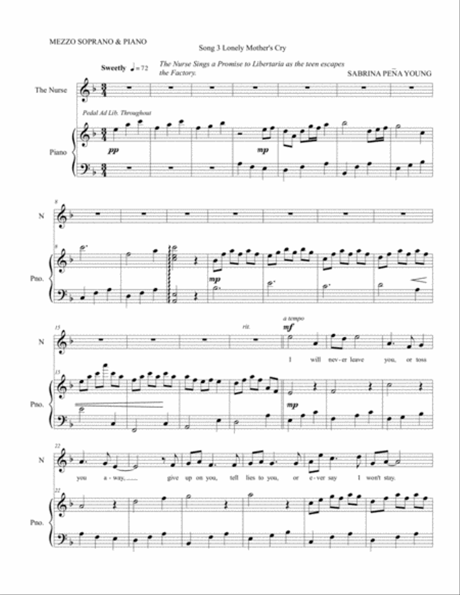 Libertaria Song Cycle for Soprano, Baritone, and Piano 3-Part scores gallery preview page 5