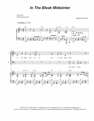 In The Bleak Midwinter (Duet for Tenor and Bass solo)