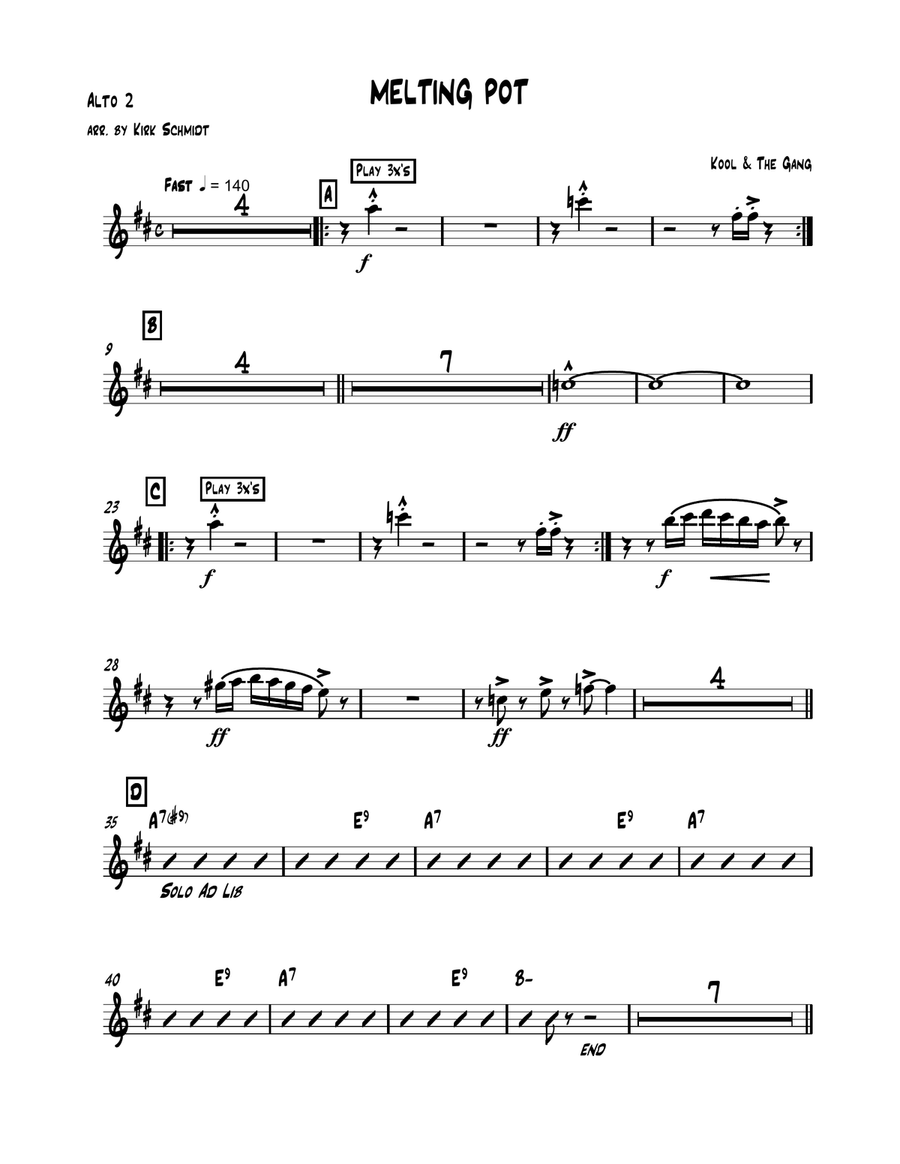 Melting Pot (Kool and the Gang) Jazz Ensemble scores gallery preview page 3