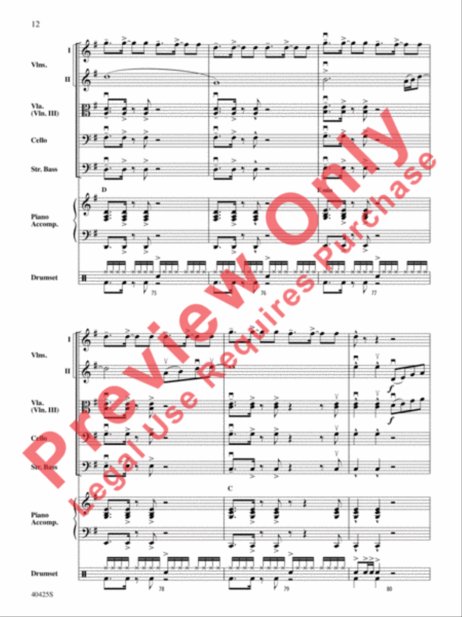 Teenage Dream / Super Bass Mash-Up String Orchestra scores gallery preview page 13