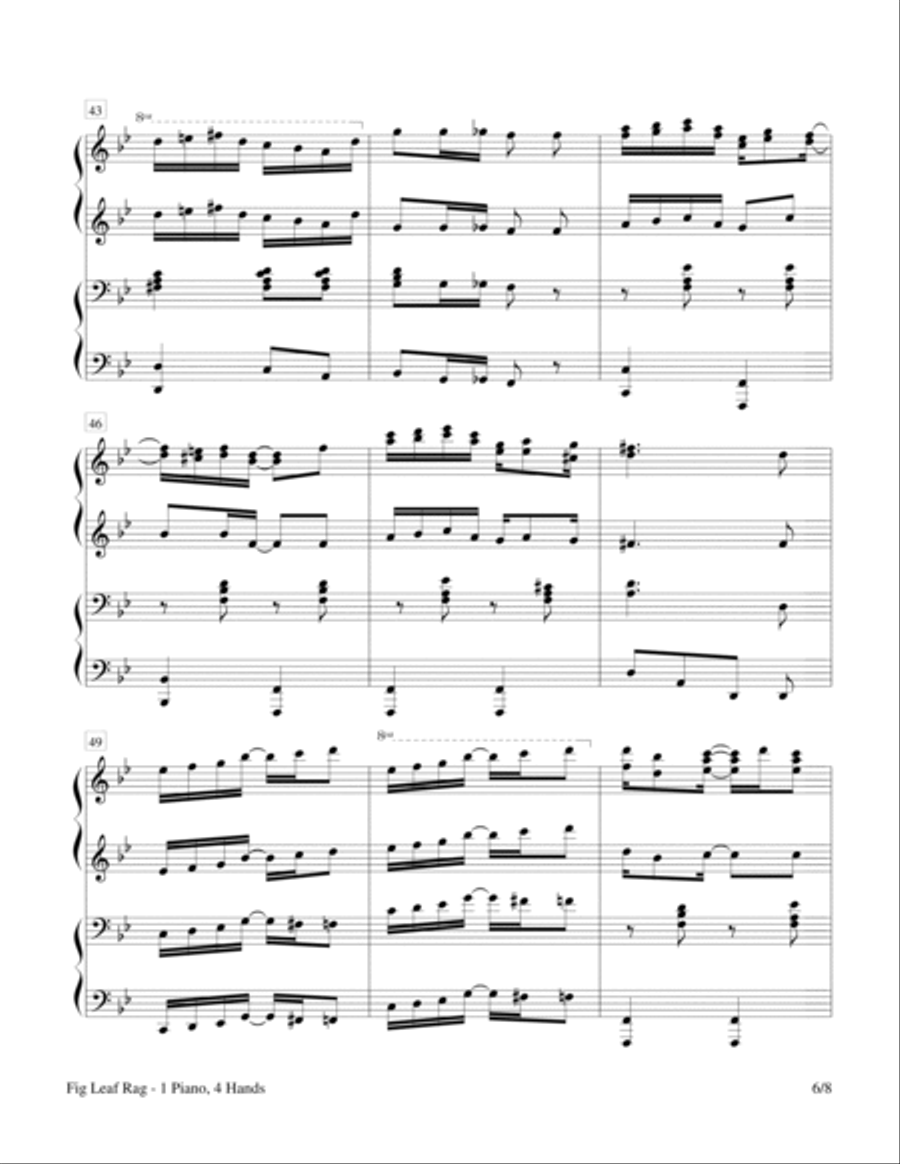 Fig Leaf Rag (1 Piano, 4-Hands Duet) Piano Method scores gallery preview page 6