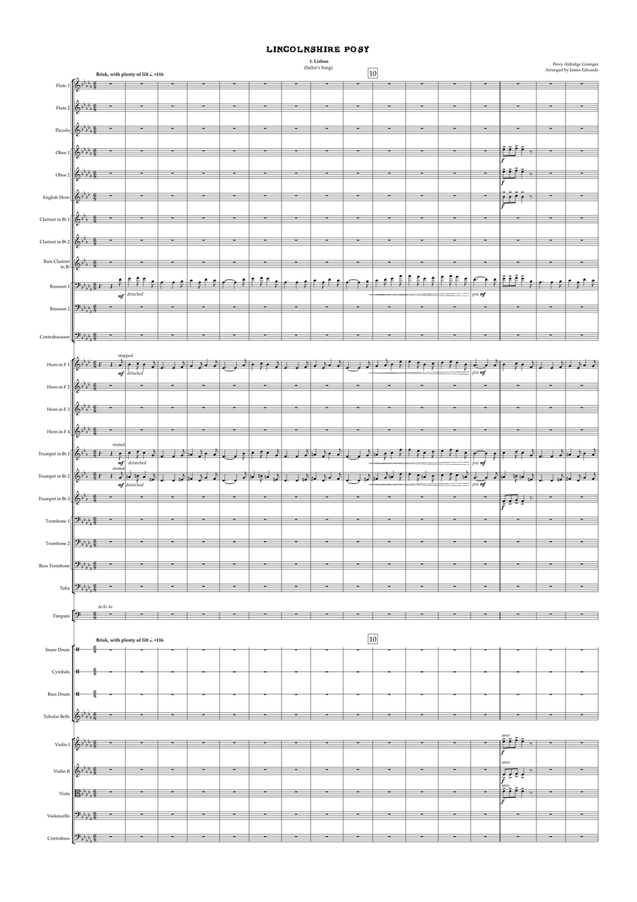 Lincolnshire Posy Lincolnshire Posy Full Orchestra scores gallery preview page 3