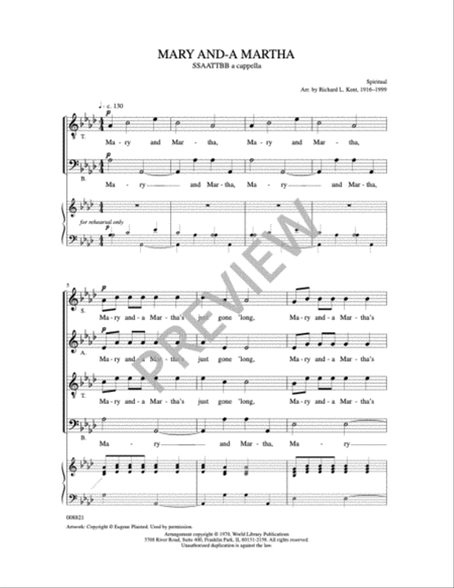 Mary And-A Martha SSAATTBB scores gallery preview page 8