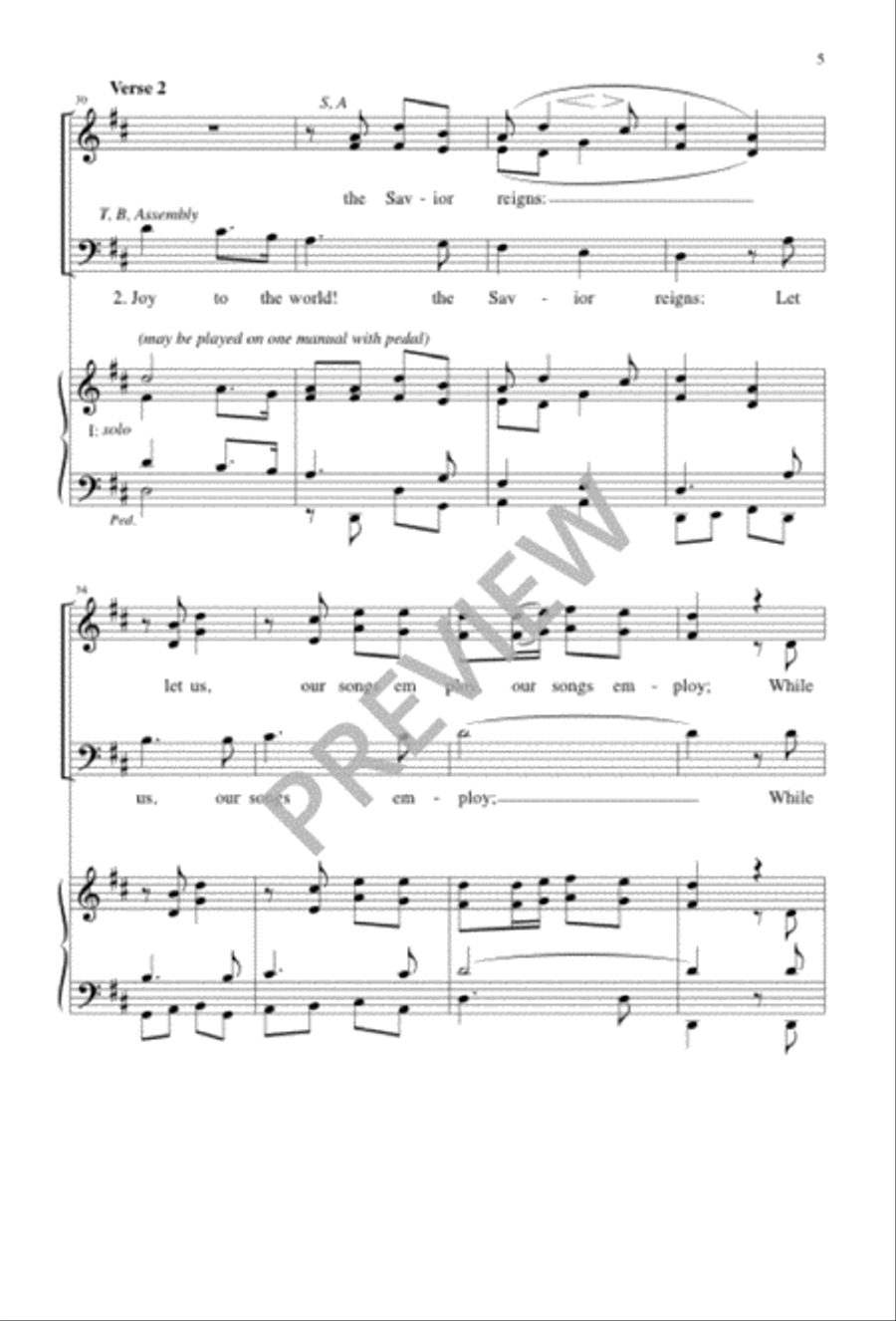 Joy to the World 4-Part scores gallery preview page 5