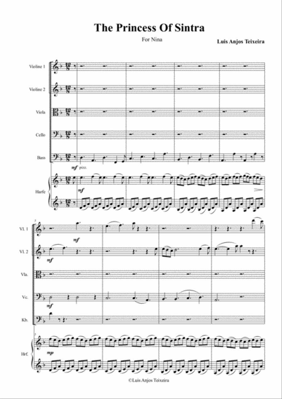 The Princess Of Sintra For Harp And Strings Small Ensemble scores gallery preview page 3