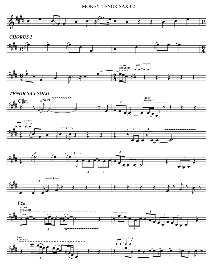 Money Tenor Saxophone scores gallery preview page 2