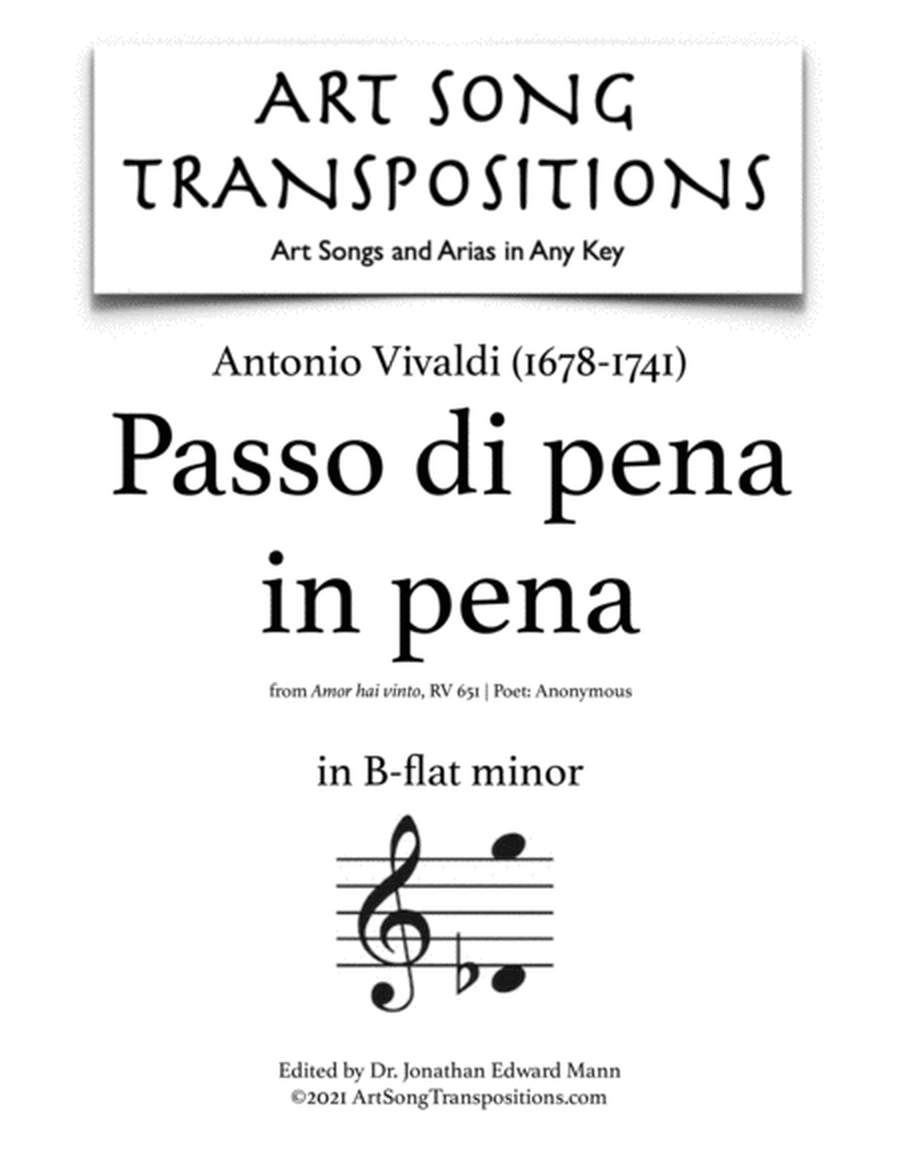 VIVALDI: Passo di pena in pena (transposed to B-flat minor)