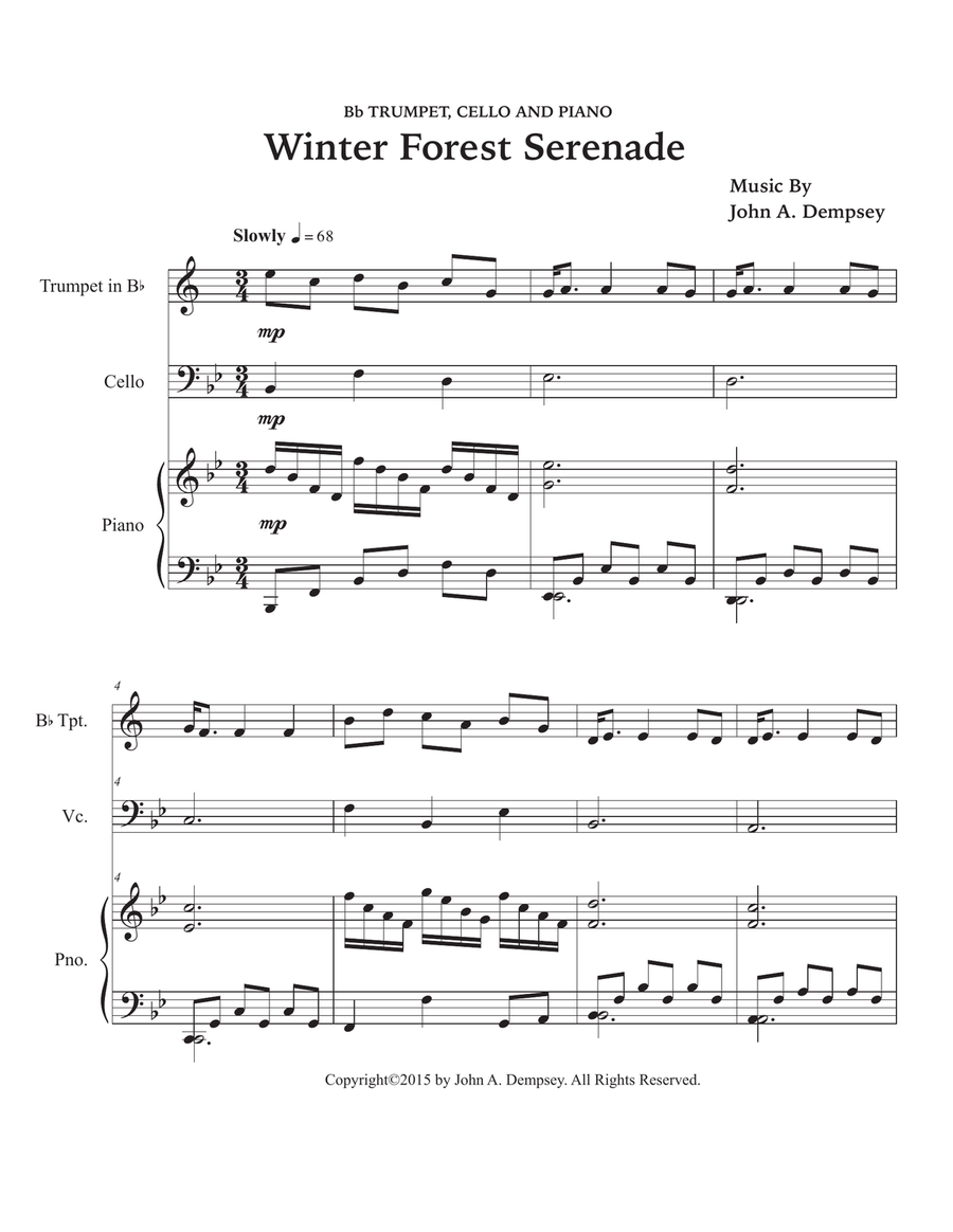 Winter Forest Serenade (Trio for Trumpet, Cello and Piano) Winter Forest Serenade (Trio for Trumpet, Cello and Piano) Trumpet Trio scores gallery preview page 5