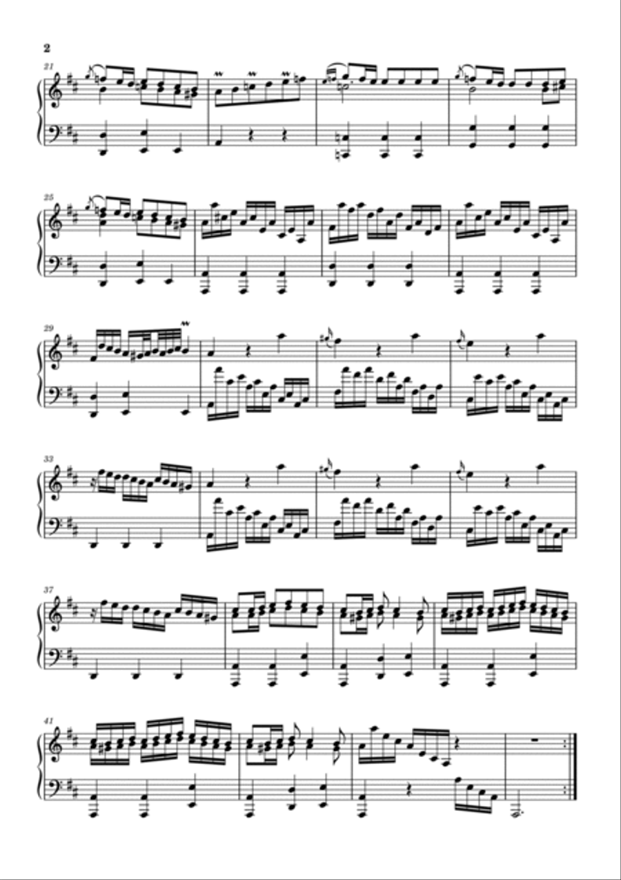 Scarlatti - Keyboard Sonata in D major, K.491 - Original For Piano Solo Piano Solo scores gallery preview page 2