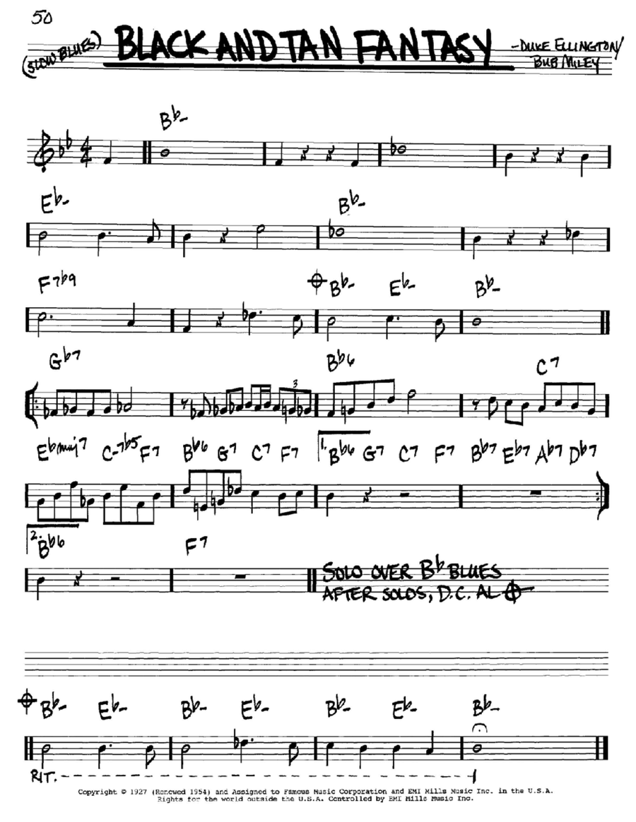 Black And Tan Fantasy Black And Tan Fantasy Piano scores gallery preview page 1