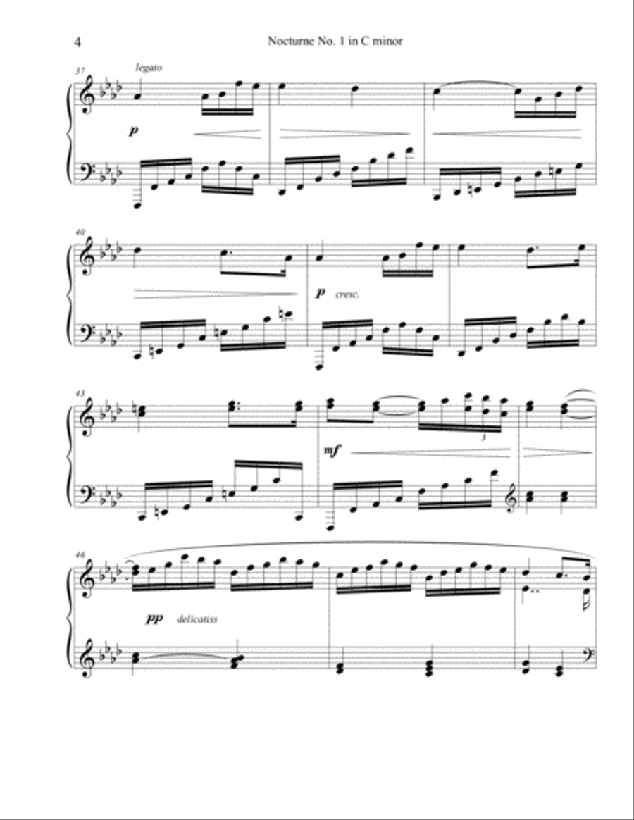 Nocturne No. 1 in C minor, for Piano Solo Piano Solo scores gallery preview page 4