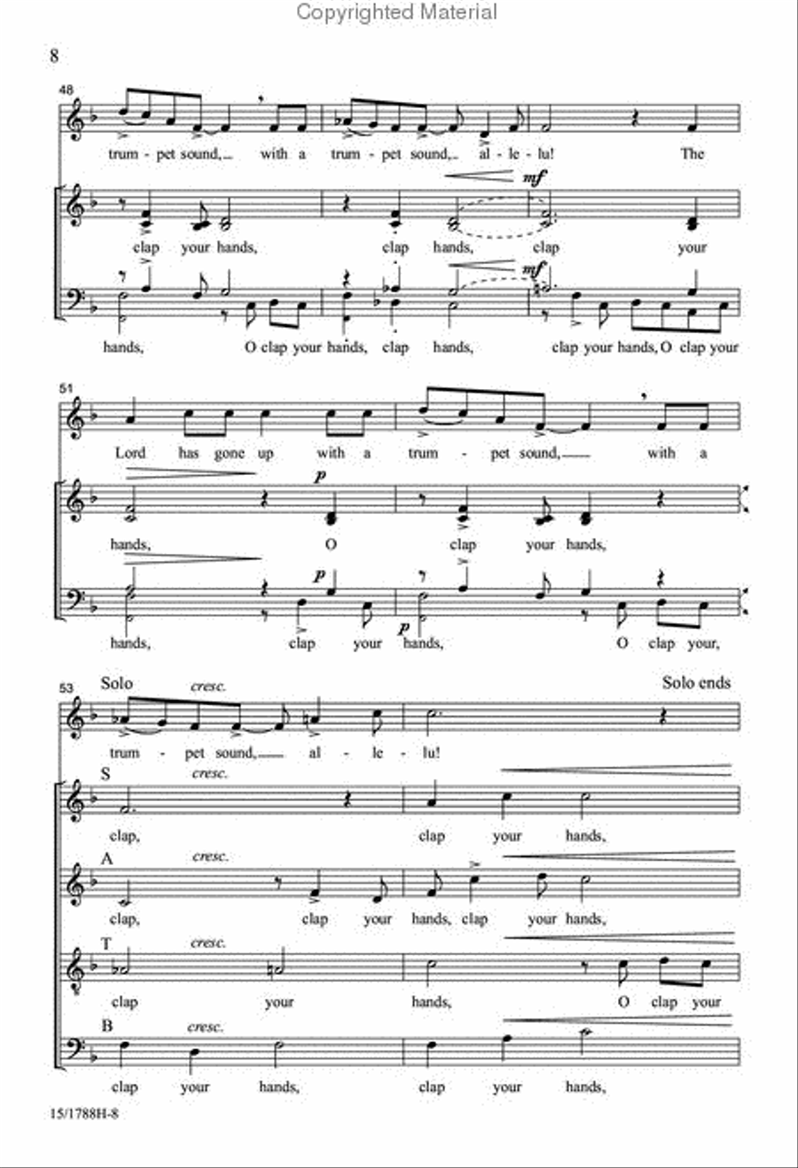 O Clap Your Hands 4-Part scores gallery preview page 7