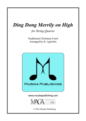 Ding Dong Merrily on High - for String Quartet