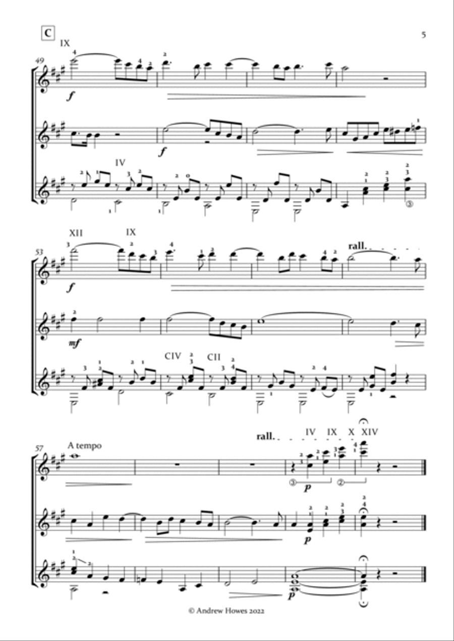 Panis Angelicus for classical guitar trio Guitar Ensemble scores gallery preview page 5