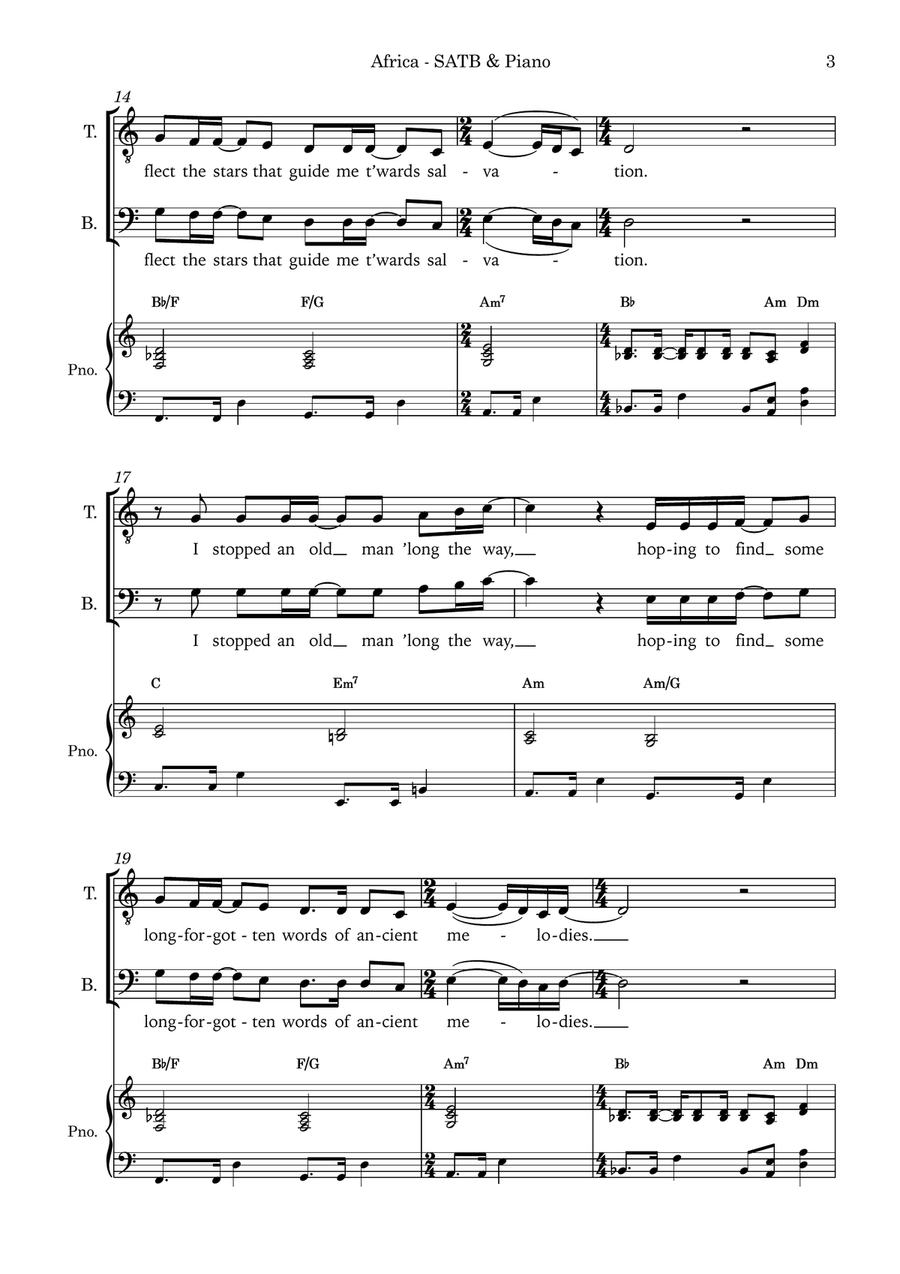 Africa 4-Part scores gallery preview page 5