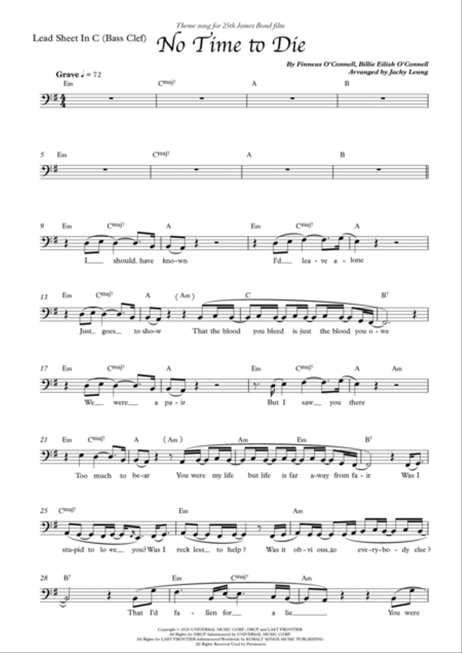 No Time To Die Piano, Vocal, Guitar scores gallery preview page 2