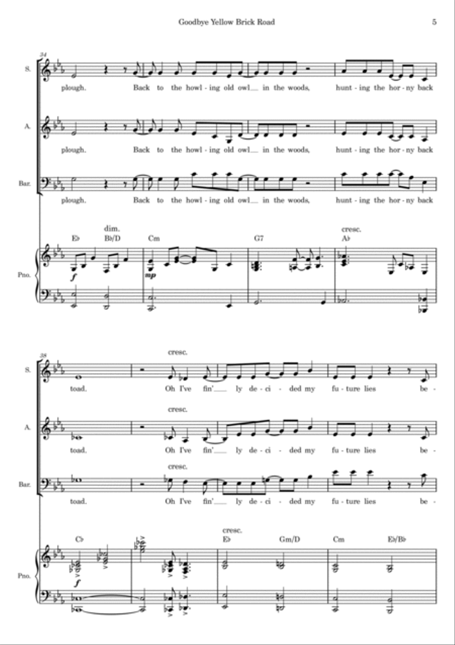Goodbye Yellow Brick Road 3-Part scores gallery preview page 5