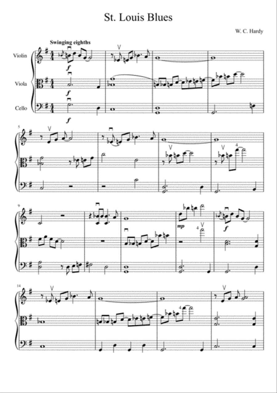 Saint Louis Blues Saint Louis Blues String Trio scores gallery preview page 2