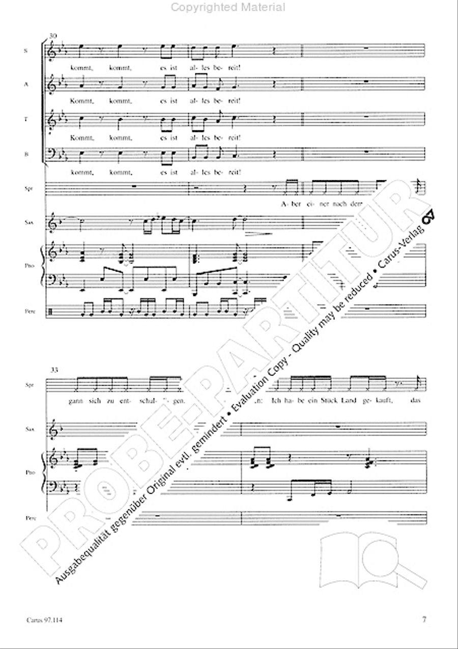 Kommt, es ist alles bereit 4-Part scores gallery preview page 8
