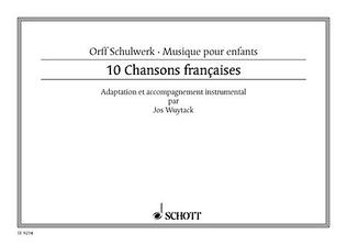 Dix (10) Chansons Francaises Score Voice, Recorders And Orff Instruments, French