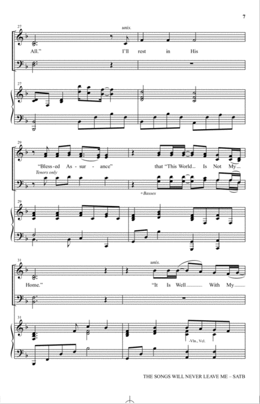 The Songs Will Never Leave Me 4-Part scores gallery preview page 5