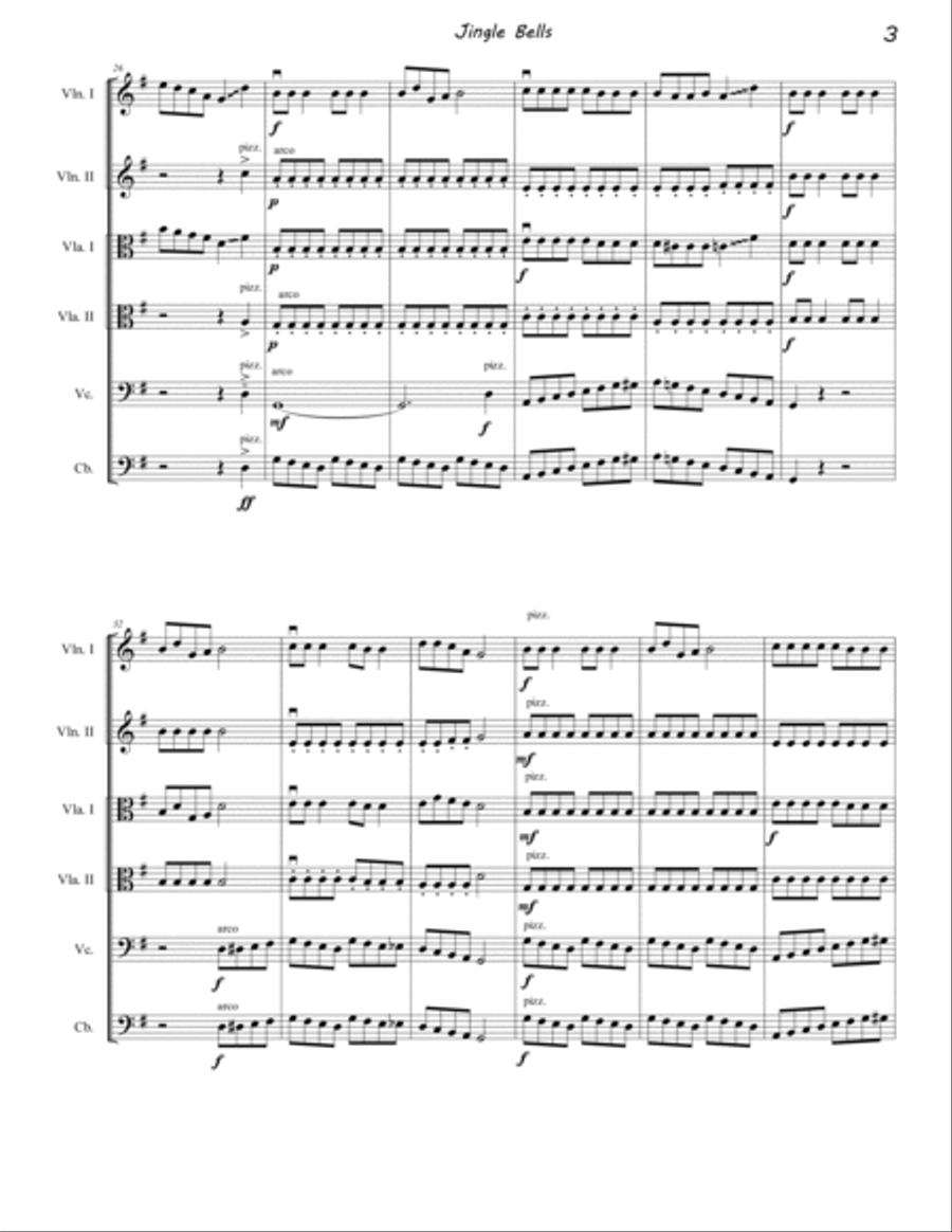 Jingle Bells String Orchestra scores gallery preview page 3