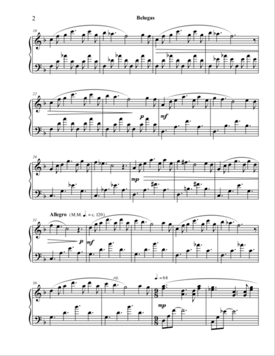 Belugas Piano Solo scores gallery preview page 2