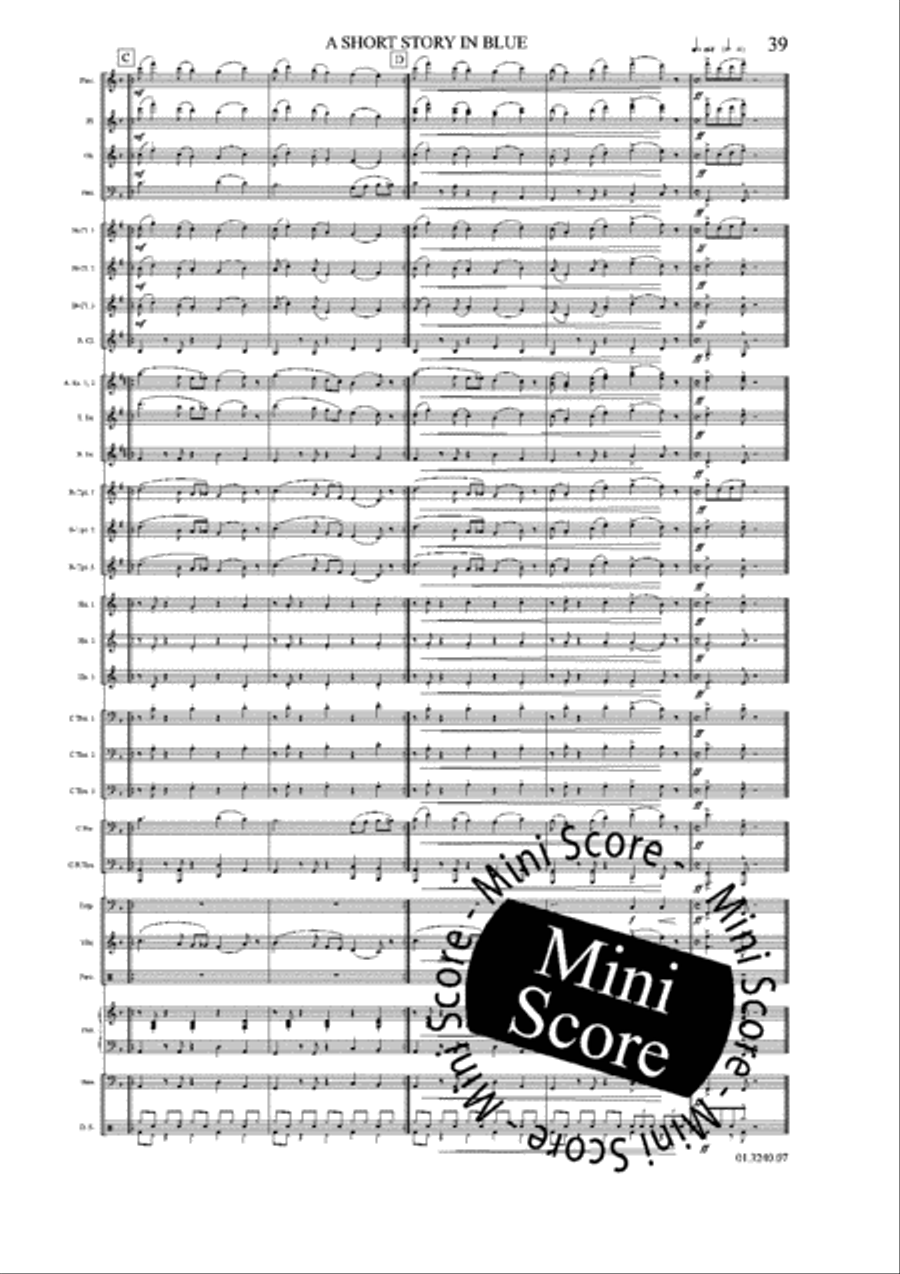 A Short Story in Blue Concert Band scores gallery preview page 45