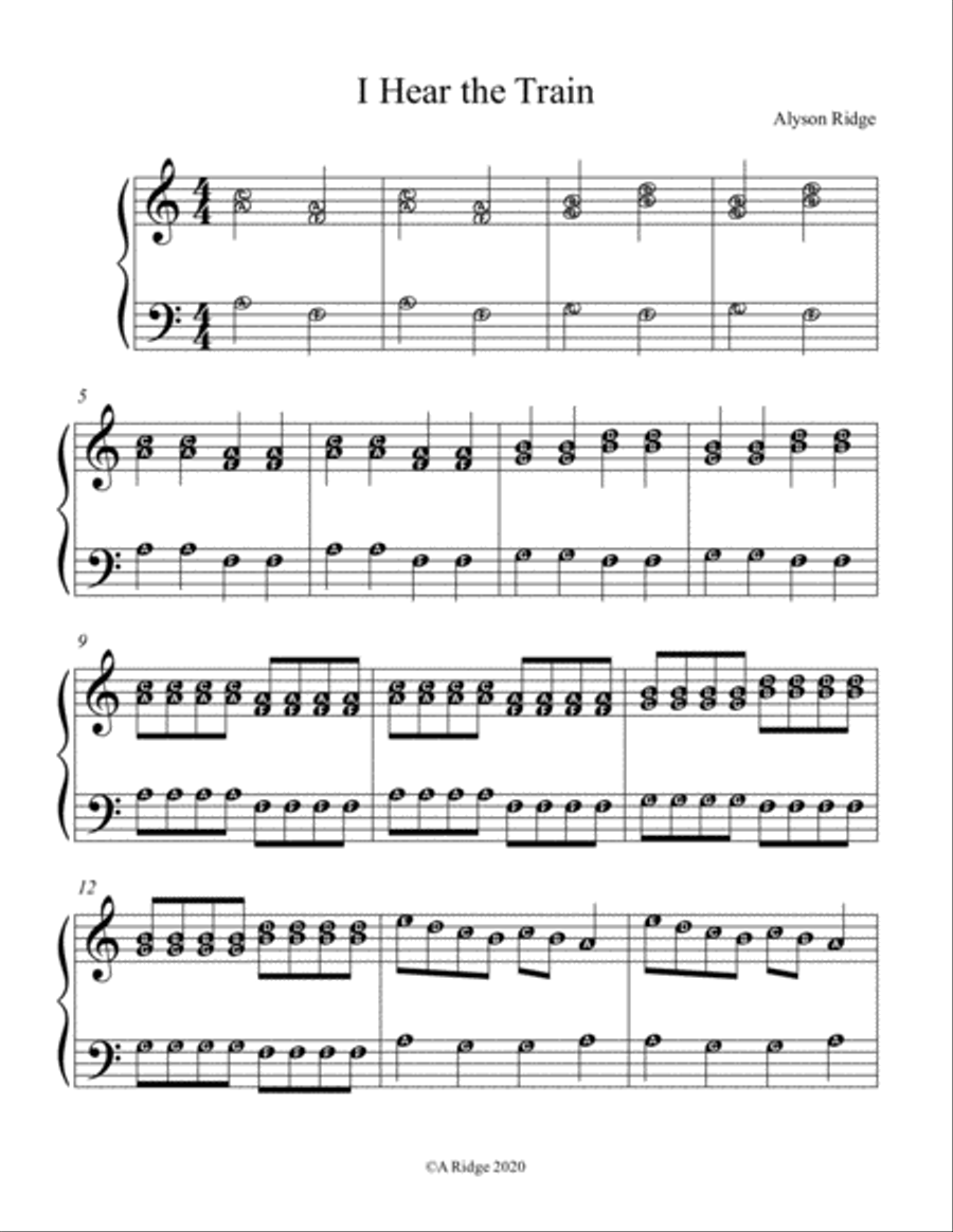 I Hear the Train I Hear the Train Easy Piano scores gallery preview page 1