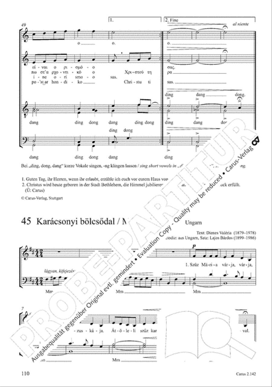 Christmas Carols of the World. Choral collection 4-Part scores gallery preview page 94