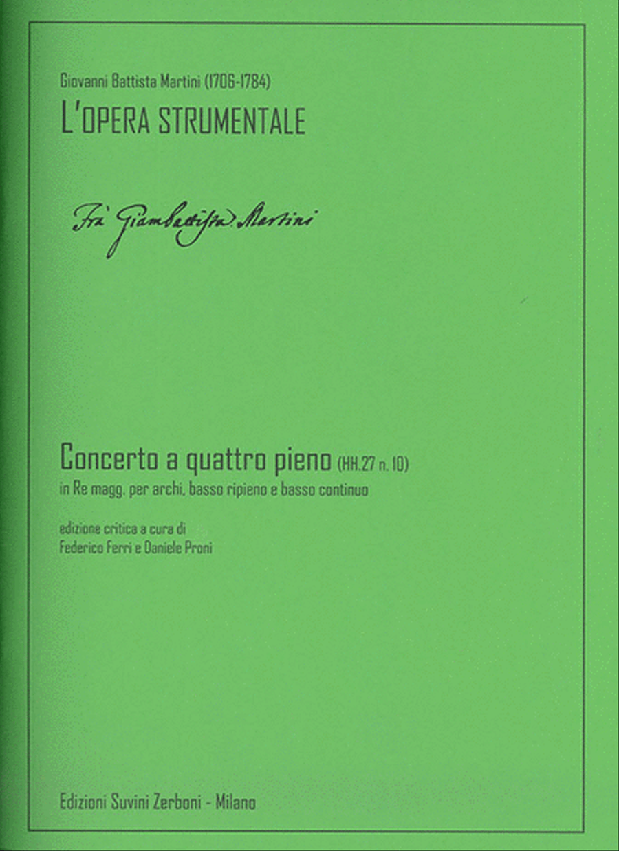 Concerto a quattro pieno (HH.27 n. 10) Basso Continuo scores gallery preview page 1