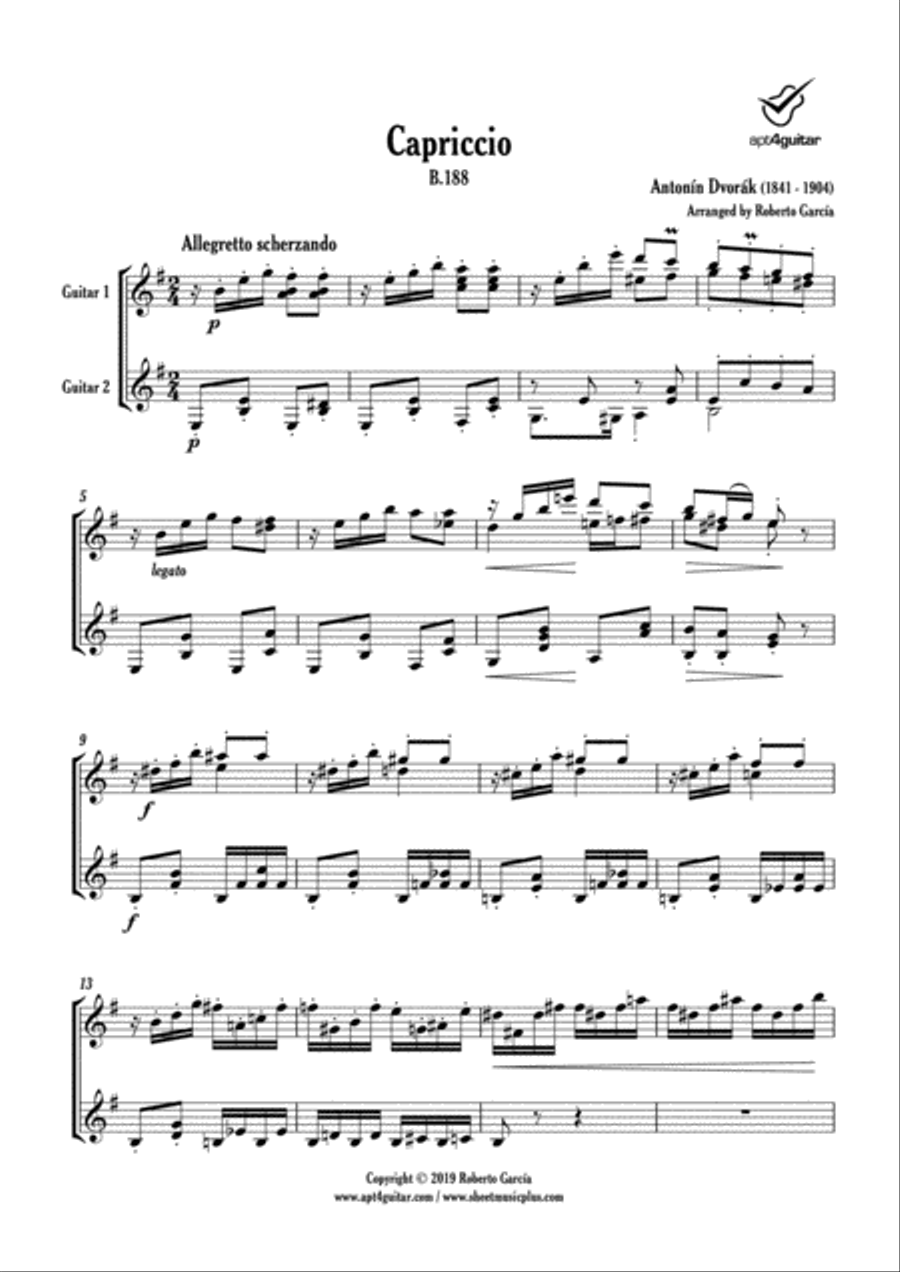 Capriccio B.188 Classical Guitar scores gallery preview page 2