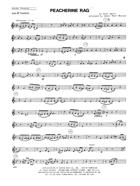 Peacherine Rag - 3rd Bb Trumpet
