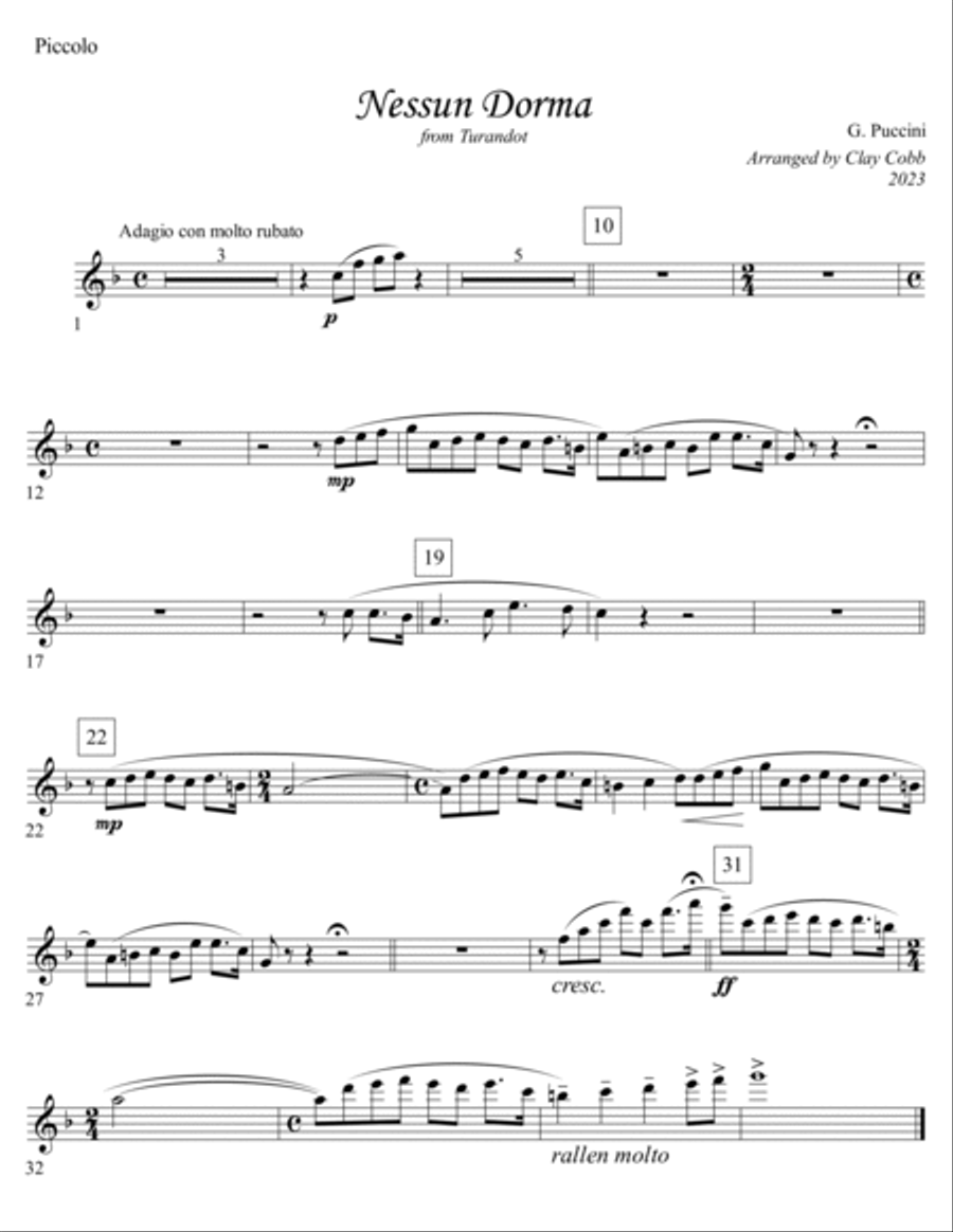 Nessun Dorma Nessun Dorma Concert Band scores gallery preview page 6