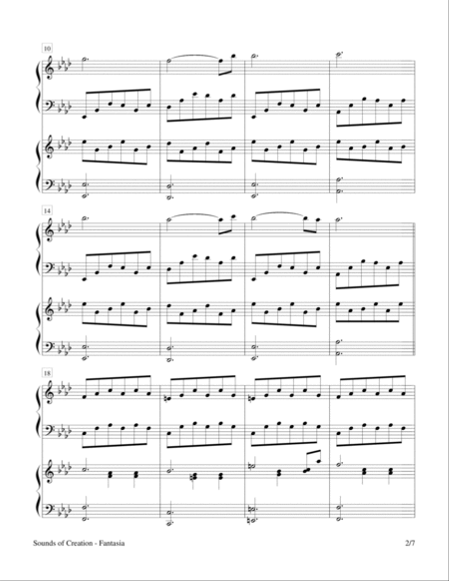 Sounds of Creation - Fantasia (Keyboard Duet; 2 Pianos, 4 Hands) 2 Pianos, 4-Hands scores gallery preview page 5