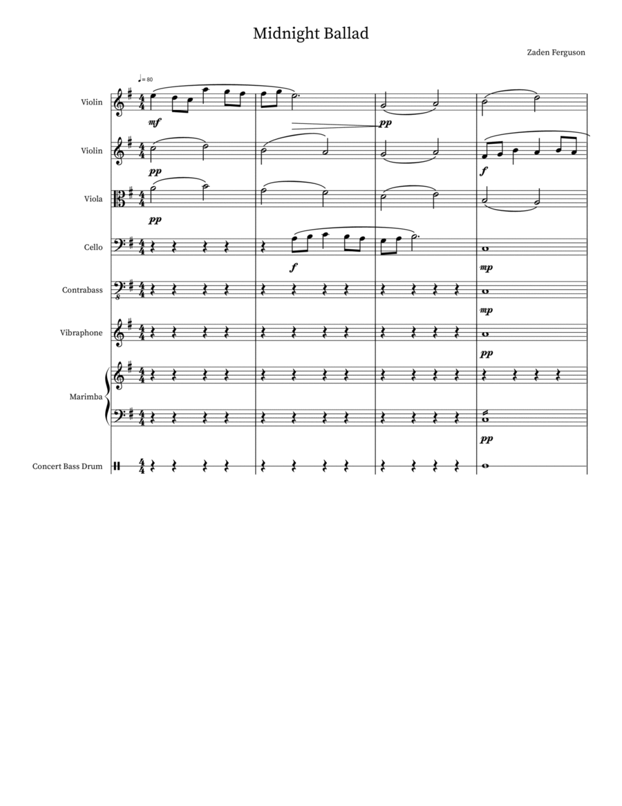 Midnight Ballad Chamber Music scores gallery preview page 1