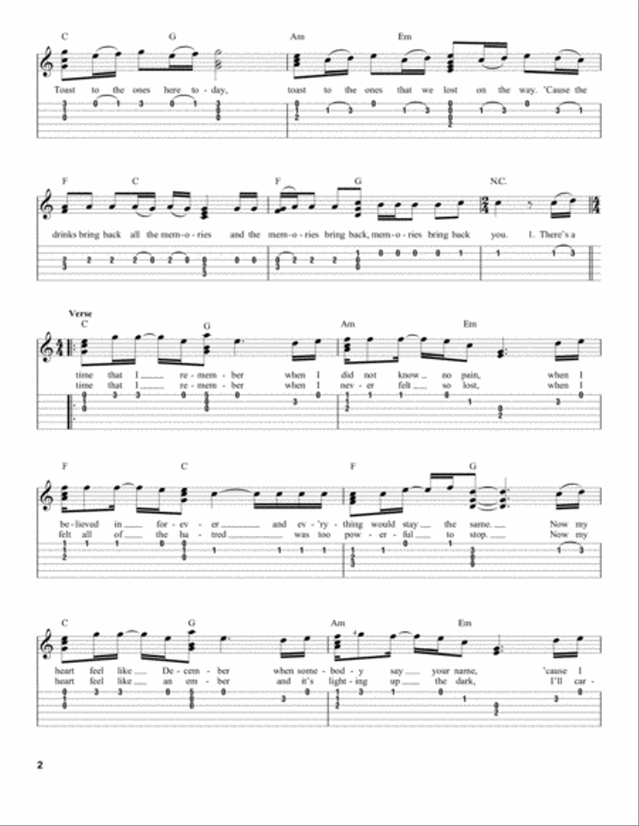 Memories Memories Acoustic Guitar scores gallery preview page 2