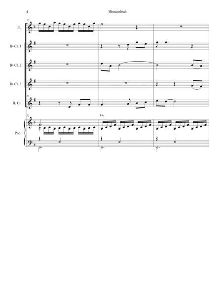 Shenandoah (for Clarinet Choir and Piano) image number null