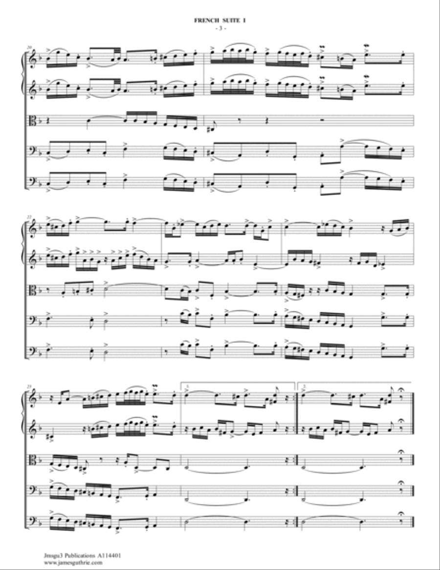 BACH: Six French Suites Complete BWV 812-817 for String Orchestra String Orchestra scores gallery preview page 3
