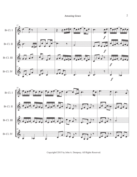 Amazing Grace / The Entertainer (Clarinet Quartet) image number null