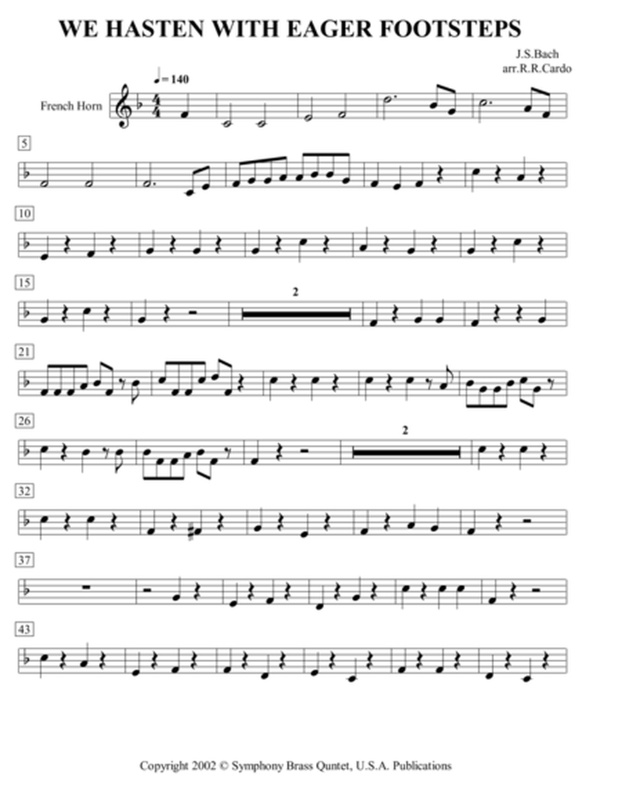 Easter Music - 3. We Hasten with Eager Footsteps (French Horn) image number null