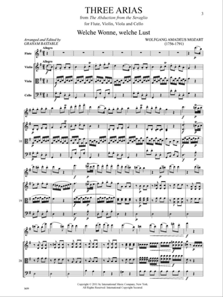 Three Arias From The Abduction From The Seraglio Flute scores gallery preview page 2