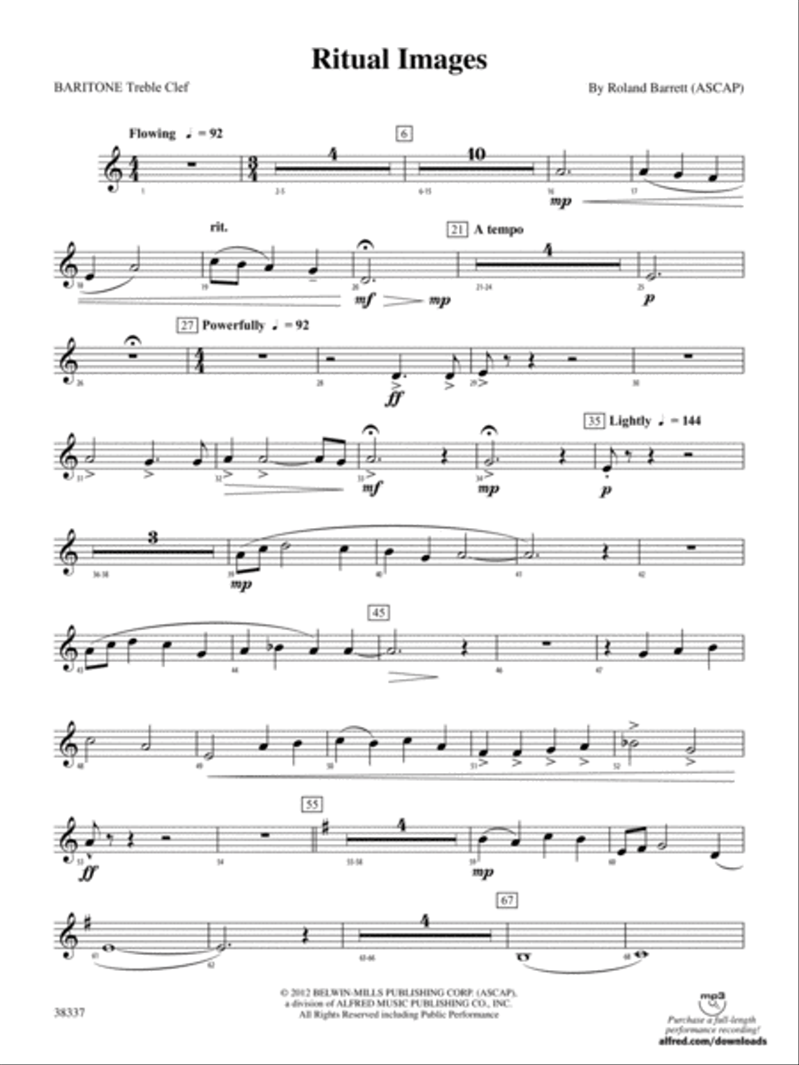 Ritual Images: Baritone T.C. Concert Band scores gallery preview page 1