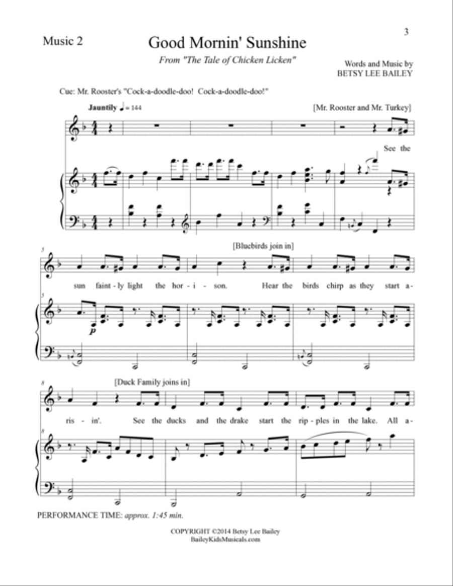 The Tale of Chicken Licken - Score Part 1 2021 Piano, Vocal, Guitar scores gallery preview page 5